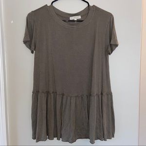 Olive Green Peplum Tee